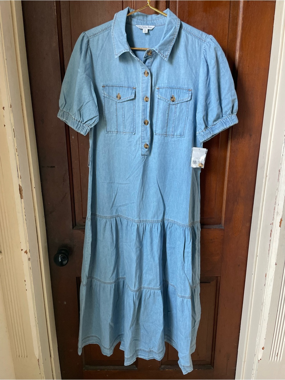 Ophelia Roe women's medium blue denim maxi dress